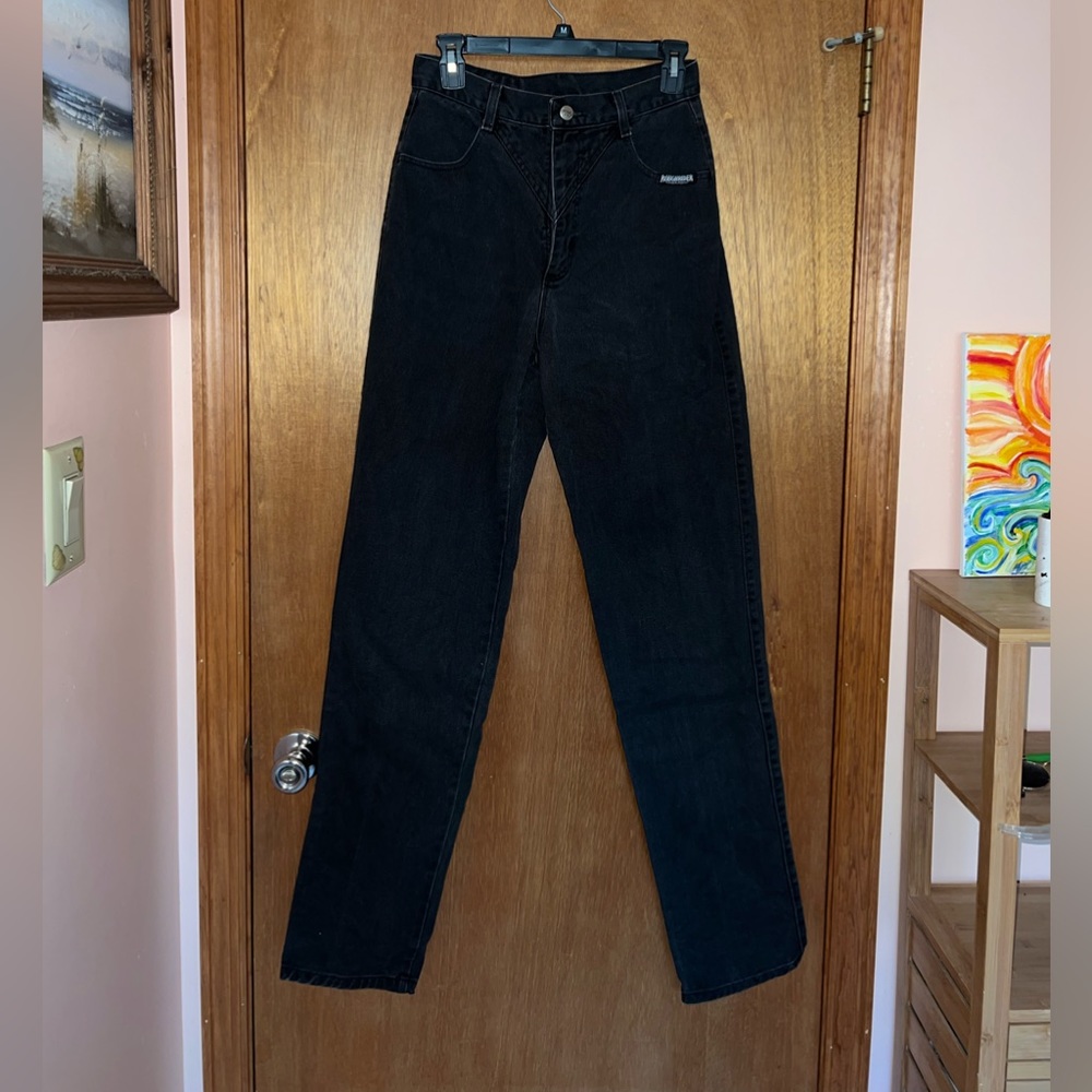 Vintage Roughrider high waisted straight leg jeans back detail